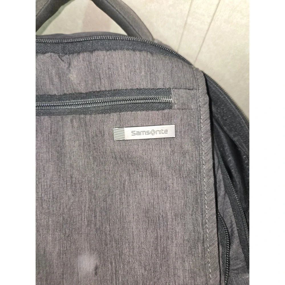 Samsonite Charcoal Gray Heathered Fabric Backpack Laptop Bag Travel School Work
